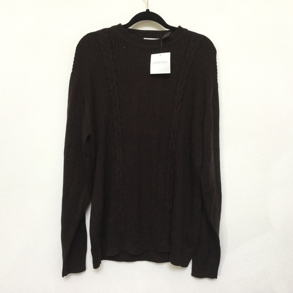 NWT Concepts by Claiborne Thick Brown Sweater - Picture 1 of 5